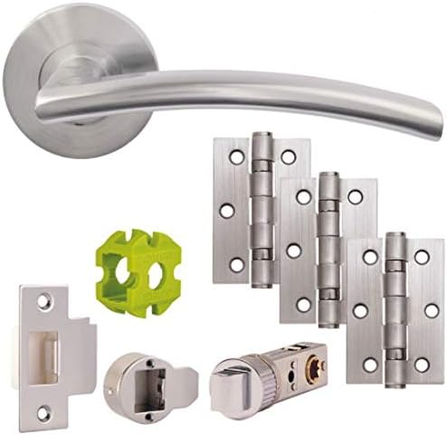Jigtech JTB71205 Sabre Door Pack-Latch-Satin Chrome, 57mm