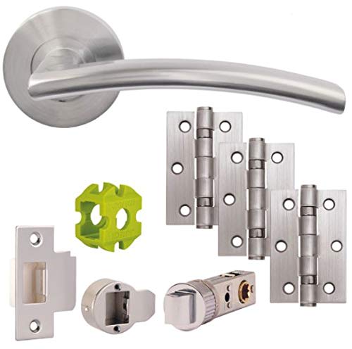 Jigtech JTB71205 Sabre Door Pack-Latch-Satin Chrome, 57mm