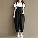 Aedvoouer Womens Casual Loose Cotton Bib Baggy Overalls Jumpsuit Pants Plus Size Romper(M,Black)