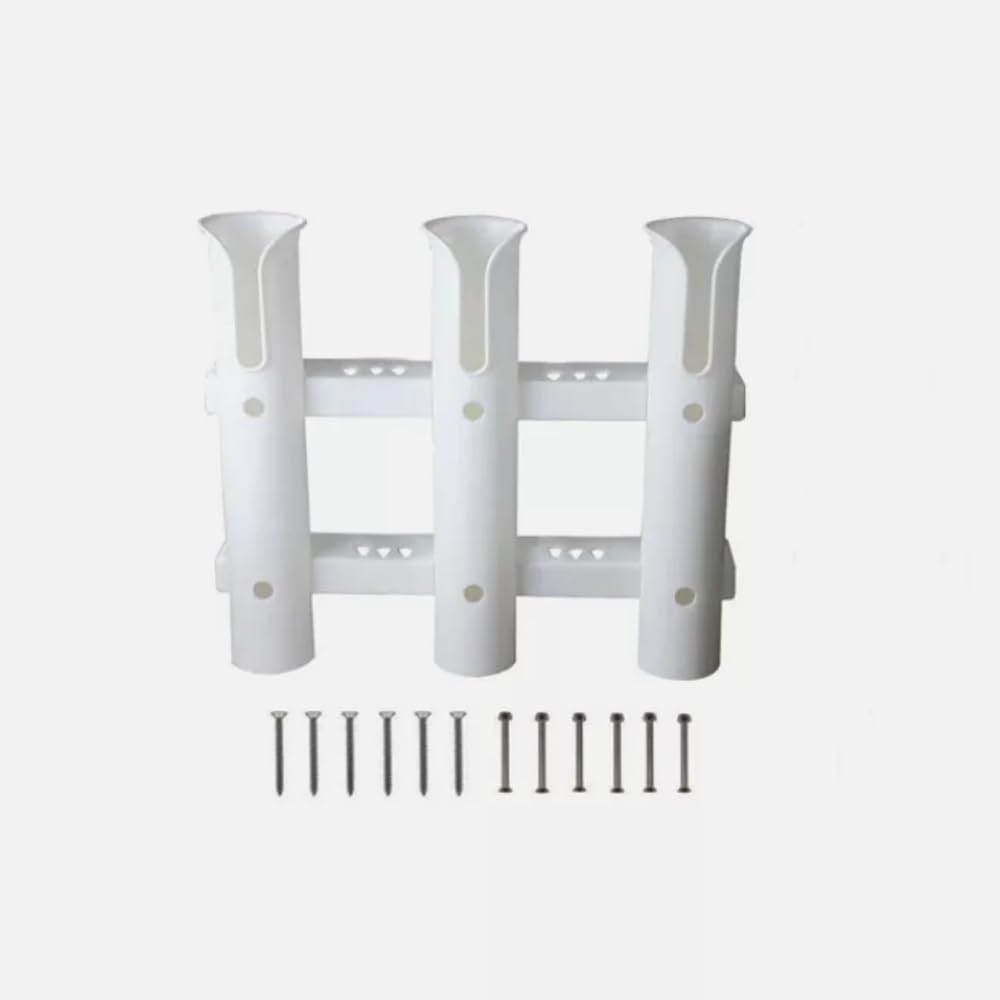 ZONADAH Boat Fishing Rod Holder Rack, Dual 3-Rod Vertical Organiser for Kayak Canoe Marine, Plastic Fishing Pole Storage Mount Bracket, Lure Tackle Gear Rack for Boat Accessories