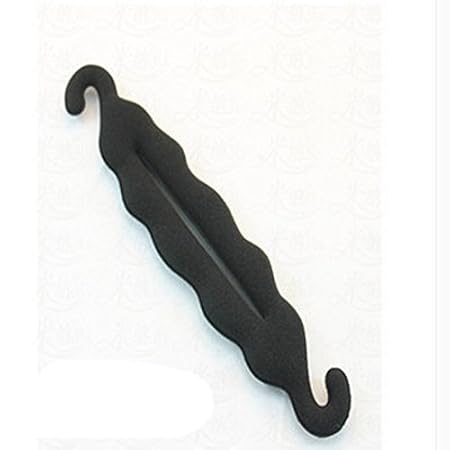 HOC Magic Clip Twist Turn and Tie Pad Curler Shaper Sponge Donut Bun Maker Hair Styler Styling Tool DIY (Black)