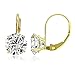 14K Yellow Gold 2.50 CTTW Cubic Zirconia Round Leverback Earring, 7mm
