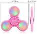 Friendly Fidgets LED Fidget Spinner Prime With On Off Switch And Carrying Case (NEW VERSION) Stress Reducing EDC Tri Spinning Hand Fidget Toys With Lights for Kids & Adults (LED Spinner, Pink)