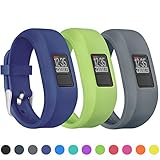 Mosstek Bands Compatible with Garmin Vivofit 3/jr/jr 2, Soft Silicone Replacement Sport Wristbands for Kids Girls Boys Women Men Small Large