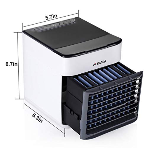H YANKA Personal Air Cooler, USB Evaporative Coolers with Waterbox,Portable Table Fan,Ultra-Quiet Table Fan,3 Fan Speed,USB Charging,Fresh Design,Prevent of Water Leakage