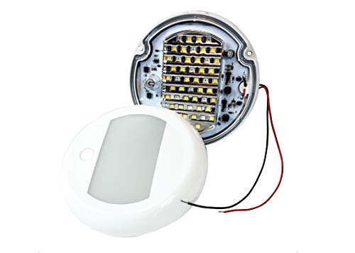 OZ-USA 5" Round Red White Blue LED Color Changing Dome Light Touch Sensor Switch Lighting Fixture Interior Exterior Marine RV Truck Boat Wheelhouse Trailer 12v 24v