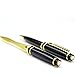 Sotania Custom Engraved Executive Pen Gift Set – Personalized Brass Ballpoint Pen with Matching Paper Tool – Elegant Gift Box (Black)