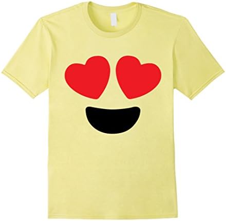 Mens Cute Heart Eyes Emoji Face Halloween Costume T-Shirt XL Lemon