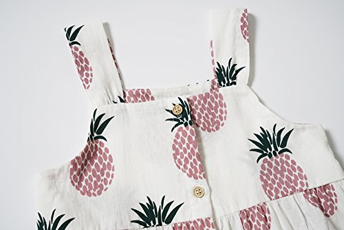 Peony Baby Toddler Girls Dresses Summer Sundress Pineapple Prints Organic 18m-6T (2-3Year(3T), Pink)