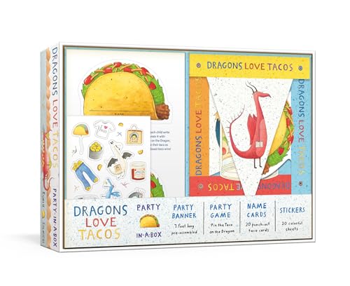 Dragons Love Tacos Party-in-a-Box: Includes Fold-Out Game, Banner, and 20 Sticker Sheets