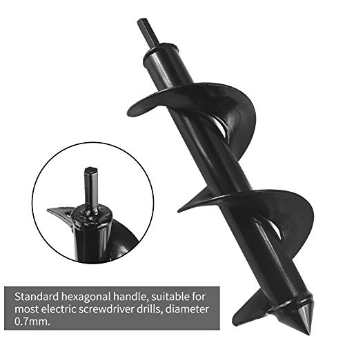 Watbro Garden Planter Tool, Hex Drive Drill, Rust-Proof Rapid Planter, Bulb Plant Auger, Umbrella Post Hole Digger for 3''8''/8cm x 25cm Steel Bulb Auger Drill Bit