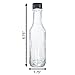 (12 pack) 5 oz. Clear Glass Hot Sauce Bottle with Black Cap + Shrink Bands and Orifice Reducer