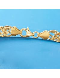 Ross-Simons - Pulsera de oro amarillo de 14 quilates con eslabones de trigo