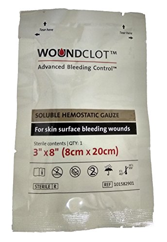 WoundClot Trauma Gauze (Hemostatic Dressing) - Advanced Bleeding Control (3.1" X 8" (8cm X 20cm))