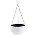 Watering Honey Elegant Self Watering Hanging Flower Plant Pot Chain Basket Planter Holder with Water level gauge-White