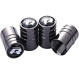 TK-KLZ 4Pcs Chrome for VW R Line Sport Logo Car Tires Valve Stem Caps for All Model Volkswagen VW CC Tiguan Jetta Golf MAGOTAN Polo Santana Beetle Phaeton Decorative Accessory