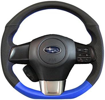 DAMD Subaru steering SS360-RX black leather × BLUE FORMULA