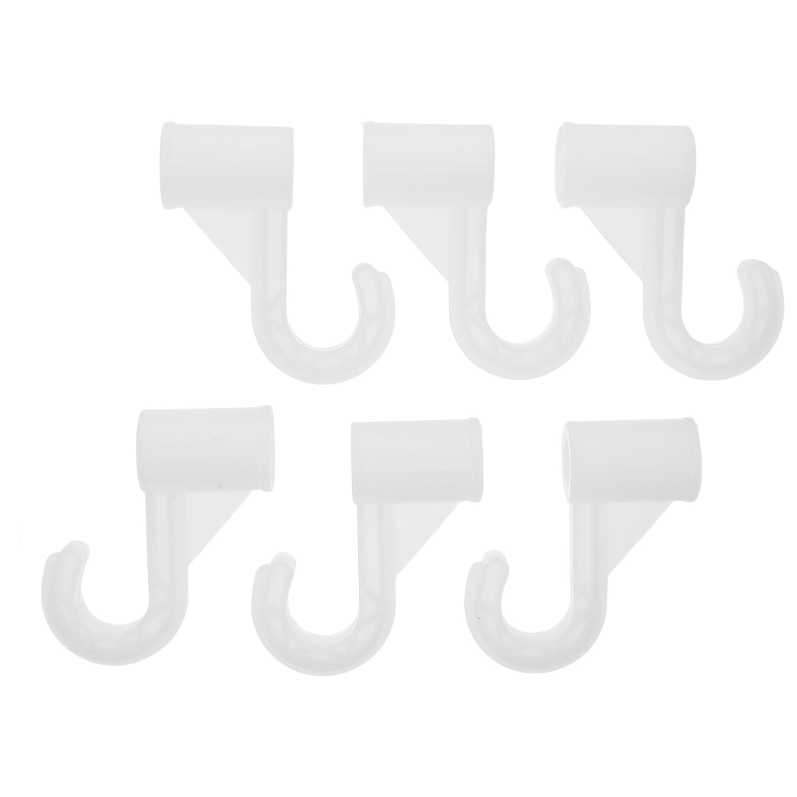 Photo 1 of PRETYZOOM 6Pcs Closet Connector Accessories - Heavy Duty Plastic Rod Bracket for Closet Sturdy Storage Hooks for Fabric Wardrobe Easy Installation