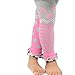 TeeHee Socks Little Girls Adoroble Thin Tights Footless 3 Pairs Chevron Stripe Wild Dots Ruffle Bottom Pink Heather Grey (6-8 Years)