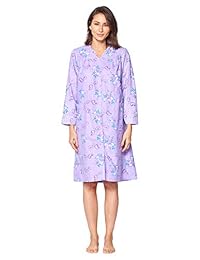 Casual Nights Vestido de franela con estampado floral para dama