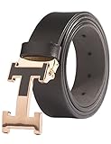 Menschwear Men's Geniune Leather Belt Slide Metal Buckle Adjutable Waistband Black 105cm