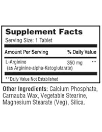 Productos Endurance 350 mg Suplemento de liberación sostenida L-Arginina, 1, 1