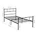 GreenForest Twin Bed Frame Platform with Headboard and Stable Metal Slats Mattress Base Boxspring Replacement, Black