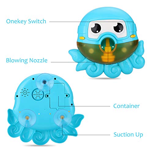 NextX Bath Toys Bubble Machine Octopus Musical Toys for Kids
