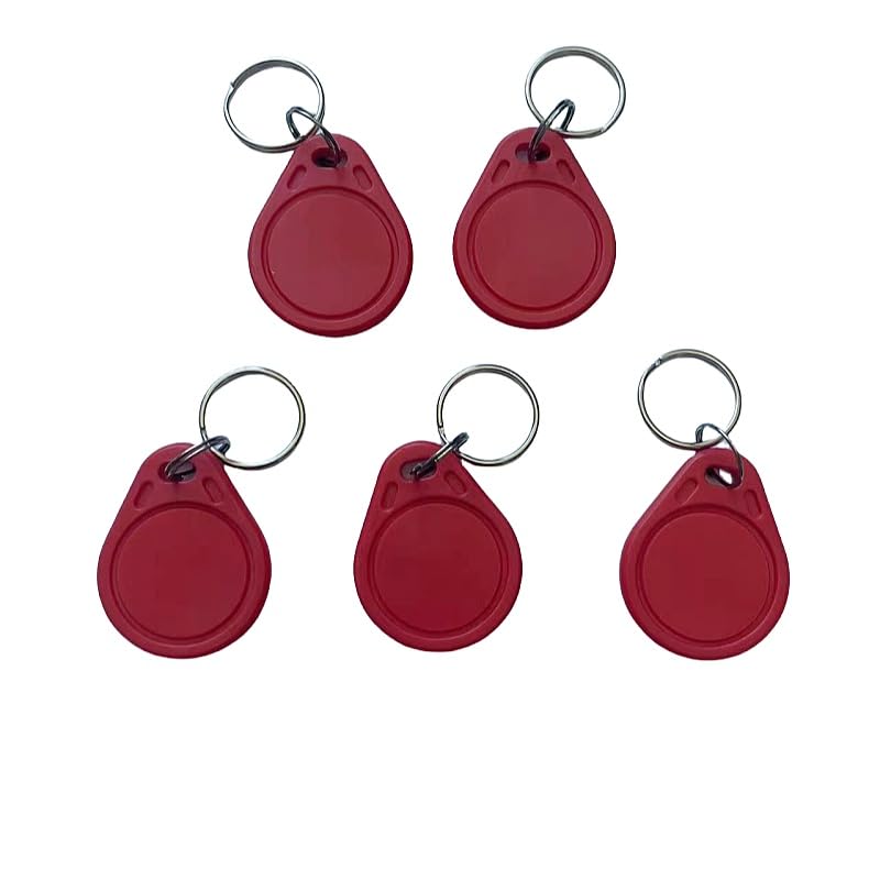 UID Tag Key Fob,13.56mhz, Changeable Writable Rewritable Programmable (Pack of 5) (Red)