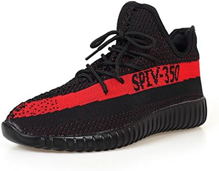 Yasmine Fashion Lightweight Sneakers Unisex Athletic Shoes For Couple Men Women Black Red 43