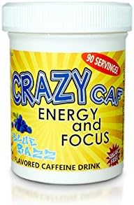 Crazy Caf Cherry Berry- Caffeine Drink/Coffee alternative for Focus and Energy (90 Servings)