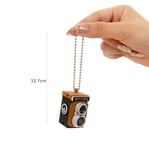 1 X LOCOMO Cute Mini Double Twin Lens Reflex TLR Camera Style LED Flash Light Torch Shutter Sound Keychain - Thumbnail 4