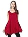JollieLovin Womens Plus Size Loose-fit Sleeveless T-Shirt Tank Tunic Top(L, Red)