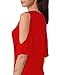 TTI Womens V-neck 1/2 Sleeves Drape Waist Cotton Top Tee