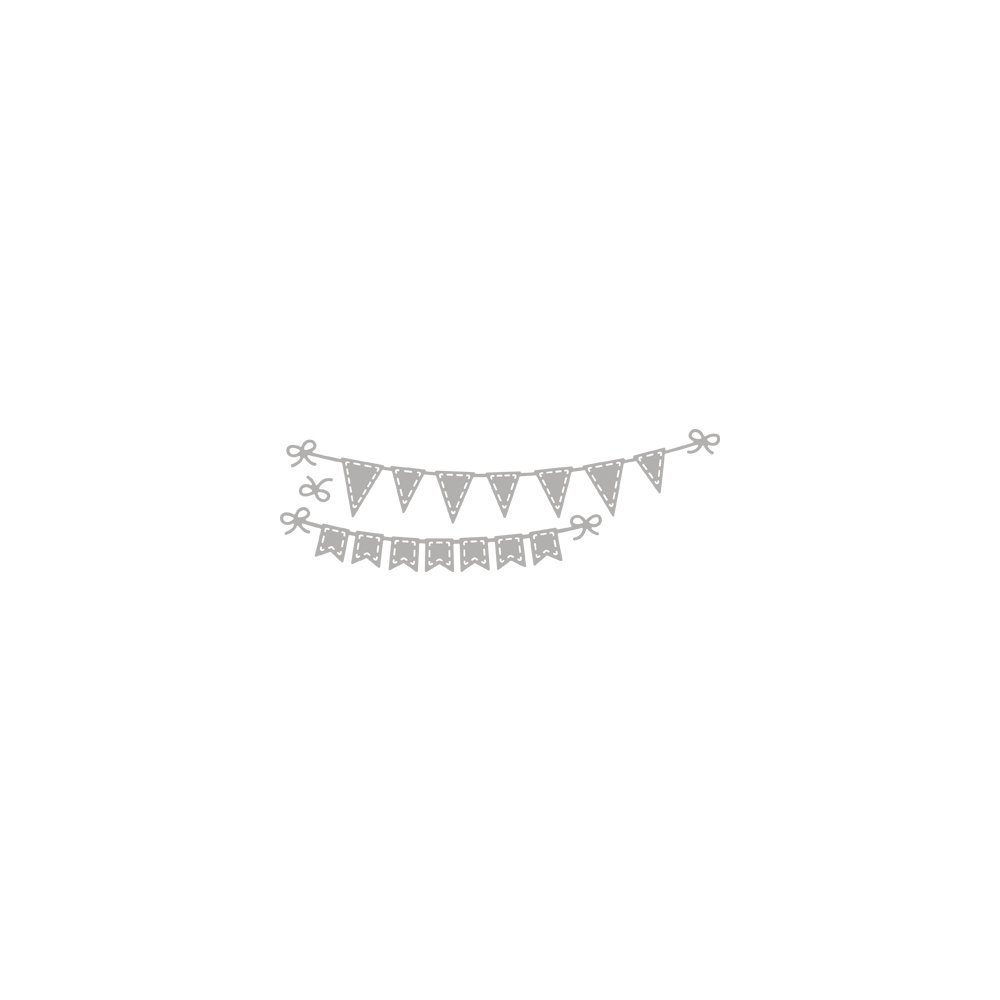 Rayher Metal Cutting Dies Bunting Banner, Craft Die for Card Making and Scrapbooking, 2-Piece Set, 1cm – 15.3cm, 60755000