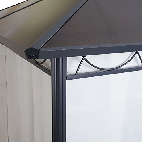 Hardtop Pergola HWC-C77, Garten Pavillon, Kunststoff-Dach Seitenwand Alu hellgrau 3x3m – Bild 8