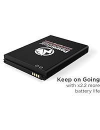 powerbear LG V20 Extended Battery [6600 mAh] & Back Cover & Protective Case (hasta 2,2 x Batería extra power), color negro [24 meses de garantía) & Protector de visualización incluido]