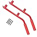 Hooke Road Solid Steel Rear Grab Handle Bar for 2007-2018 Jeep JK Wrangler Unlimited 4-Door - Pair (Red)