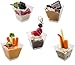 48 2oz. Plastic Clear Square Stylish Mini Dessert Cups, 2oz Shot Plastic Glasses,