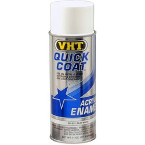VHT SP511 Quick Coat Flat White Acrylic Enamel Can 11 Oz. on Galleon