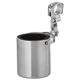 BF Systems GFCUPHSS Silver Diamond Plate Stainless Steel Motorcycle Cup Holder
