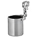 Diamond Plate Stainless Steel Motorcycle Cup Holder - Motorbike, Bicycle, ATV, Scooter Handlebar Mounted Cup Holder - Adjustable Clamp, 360-Degree Rotation, Foam Insert - Riding Accessories