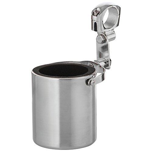 BF Systems GFCUPHSS Silver Diamond Plate Stainless Steel Motorcycle Cup Holder