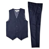 Johnnie Lene Boys Formal Vest and Pants Set #JL42 (10, Navy)