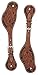 Turquoise Cross Floral Carved Men's Spur Straps Chestnut