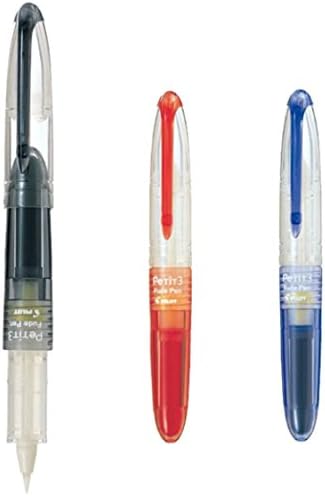 Pilot Petit3 Portable Color Brush Pen, 3 color set Black Red Blue