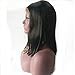 Fanshow Brazilian Virgin Hair Glueless Short Bob Wig Straight Middle Part Machine Made Human Hair Wigs 12inch