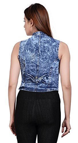 matelco blue denim sleeveless short shrug