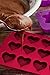 Eco-Friendly 15 - Cavity Silicone Heart Mold - Heart Pan for Making Homemade Chocolate, Candy, Gummy, Jelly, and More - Burgundy Wine by More Cuisine Essentials