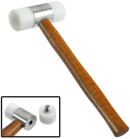 10 oz Nylon Mallet - Hardwood Handle - Jewelry, Leather-Craft, Woodworking - Interchangeable Heads